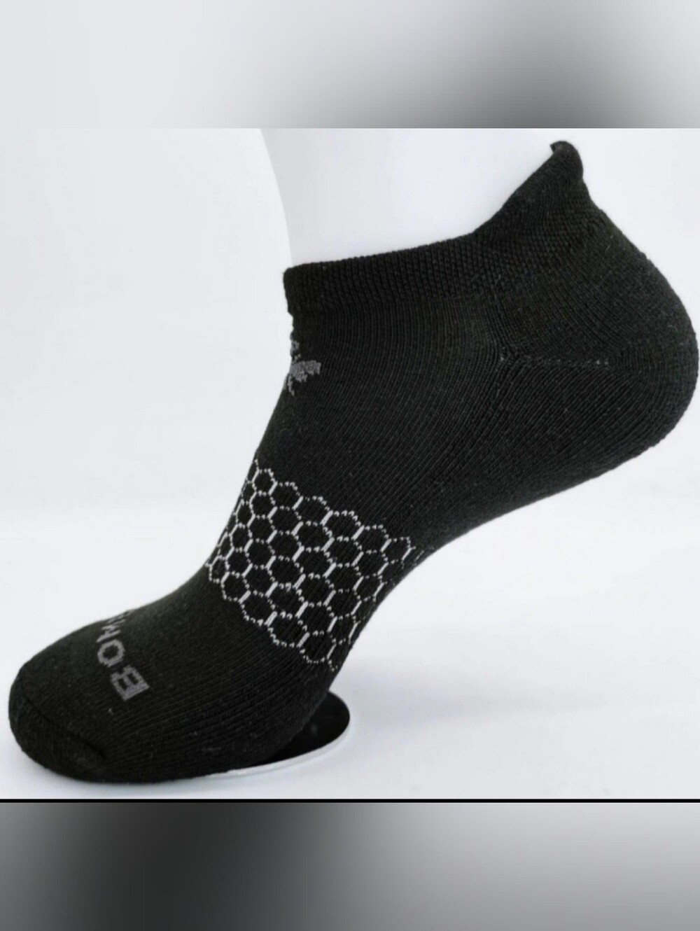 Bombas Ankle Socks Medium 3 Pair Unisex Womens & Mens Honeycomb Black/Grey BNWT - Picture 3 of 11